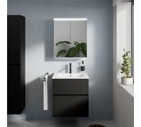 evineo ineo5 evo mobile La: 60 cm con 2 scomparti estraibili, lavabo slim bianco, con armadietto a specchio ineo5 evo CH,, BE0834WH+BE0956BM+BEA090MI+BEA094CH, ineo5 evo [Mobili da Bagno > Set Mobili