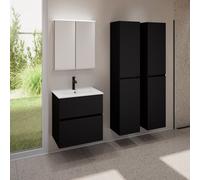 evineo ineo5 evo mobile La: 60 cm con 2 scomparti estraibili, lavabo slim bianco opaco, con armadietto a specchio ineo,, BE0834WM+BE0956BM+BEA001MI, ineo5 evo [Mobili da Bagno > Set Mobili da Bagno]