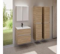 evineo ineo5 evo mobile La: 60 cm con 2 scomparti estraibili, lavabo slim bianco opaco, con armadietto a specchio ineo,, BE0834WM+BE0956O BEA001MI, ineo5 evo [Mobili da Bagno > Set Mobili da Bagno]