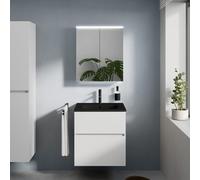 evineo ineo5 evo mobile La: 60 cm con 2 scomparti estraibili, lavabo slim nero opaco, con armadietto a specchio ineo5 evo CH,, BE0834BM+BE0956WM+BEA090MI+BEA094CH, ineo5 evo [Mobili da Bagno > Set Mob