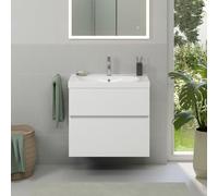 evineo ineo5 evo mobile La: 74 cm, 2 estraibili, con maniglia incassata, per Geberit iCon & Acanto lavabo,, BE0976WM, ineo5 evo [Mobili da Bagno > Mobili Lavabo]