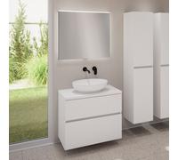 evineo ineo5 evo mobile La: 80 cm con 2 scomparti estraibili, ineo6 lavabo La: 52 cm bianco opaco, con specchio illuminato ineo,, BE0932WM+BE0957WM+BE0963WM+BEA010MI, ineo6; ineo5 evo [Mobili da Bagno