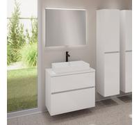 evineo ineo5 evo mobile La: 80 cm con 2 scomparti estraibili, ineo7 lavabo La: 60,5 cm bianco opaco, con specchio illuminato ineo,, BE0937WM+BE0957WH+BE0963WH+BEA010MI, ineo7; ineo5 evo [Mobili da Bag
