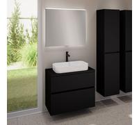 evineo ineo5 evo mobile La: 80 cm con 2 scomparti estraibili, ineo7 lavabo La: 60 cm bianco, con specchio illuminato ineo,, BE0939WH+BE0957BM+BE0963BM+BEA010MI, ineo7; ineo5 evo [Mobili da Bagno > Set