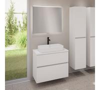 evineo ineo5 evo mobile La: 80 cm con 2 scomparti estraibili, ineo7 lavabo La: 60 cm bianco opaco, con specchio illuminato ineo,, BE0939WM+BE0957WM+BE0963WM+BEA010MI, ineo7; ineo5 evo [Mobili da Bagno