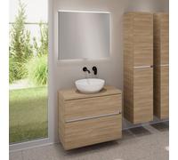 evineo ineo5 evo mobile La: 80 cm con 2 scomparti estraibili, lavabo ineo6 Ø 41,5 cm bianco opaco, con specchio illuminato ineo,, BE0936WM+BE0957OA+BE0963OA+BEA010MI, ineo6; ineo5 evo [Mobili da Bagno