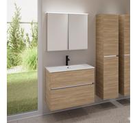 evineo ineo5 evo mobile La: 80 cm con 2 scomparti estraibili, lavabo slim bianco, con armadietto a specchio ineo,, BE0835WH+BE0957O BEA002MI, ineo5 evo [Mobili da Bagno > Set Mobili da Bagno]