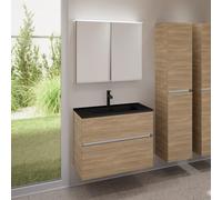 evineo ineo5 evo mobile La: 80 cm con 2 scomparti estraibili, lavabo slim nero opaco, con armadietto a specchio ineo CH,, BE0835BM+BE0957O BEA041MI, ineo5 evo [Mobili da Bagno > Set Mobili da Bagno]