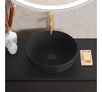 evineo ineo6 lavabo da appoggio Ø 41,5 A: 13,5 cm, con superficie facile da pulire, BE0936BM, ineo6 nero opaco [Lavabi > Lavabi da Appoggio]