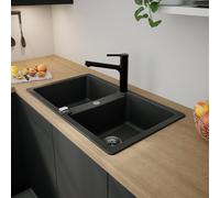 evineo line 300 lavello da cucina con vasca doppia La: 86 P: 50 cm, ELN200AN, line 300 antracite [Lavelli da Cucina > per Base Sottolavello a partire da 90 cm]