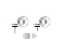 evineo line 950 parti a vista per lavelli con vasca doppia, copertura del troppopieno rotonda, 463EDM, line 950 acciaio inox [Lavelli da Cucina > Accessori per Lavelli da Cucina]