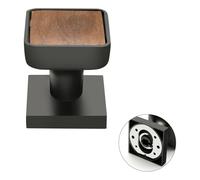 Evionlin 1 maniglia quadrata in lega di zinco e legno di noce, colore nero, per porte doppie, serratura decorativa non bloccabile, senza meccanismo di bloccaggio