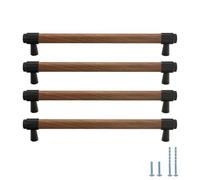 Evionlin 10 pz 19,2 cm Nero Cilindrico Lungo Legno di Noce + In Lega di Zinco Cassetto Maniglia Cucina Armadio Porta tira