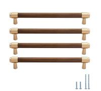 Evionlin 10 pz 19,2 cm Oro Cilindrico Lungo Legno di Noce + In Lega di Zinco Cassetto Maniglia Cucina Armadio Porta tira