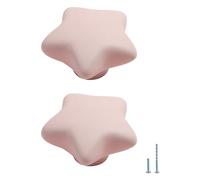 Evionlin 2 pomelli per cassetti in ceramica a forma di stella rosa, per armadietti, credenze, carine, camera da letto, decorazione per la camera dei bambini, pomelli per comò