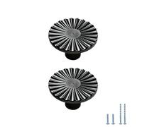 Evionlin 2 pomelli rotondi neri per armadietti da cucina, in lega di zinco, per cassetti e porte, accessori per armadietti