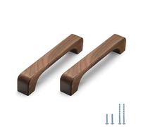 Evionlin 4 maniglie in legno di noce, per mobili da cucina, cassettiera, armadio, cassetto, 12,7 cm, foro centrale