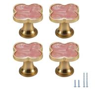 Evionlin 6 pomelli decorativi a forma di trifoglio, per cassetti, colore: rosa
