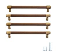 Evionlin 8 pz 19,2 cm Marrone Cilindrico Lungo Legno di Noce+In Lega di Zinco Cassetto Maniglia Cucina Armadio Porta tira