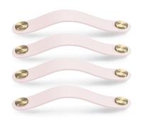 Evionlin Confezione da 8 maniglie in pelle colorata per armadi da camera da letto, per prevenire urti e ammaccature, colore: rosa