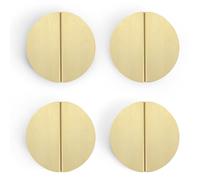 Evionlin Maniglie a semicerchio per cassetti, dorate, 6,3 cm, 8 pezzi, in ottone spazzolato a mezza luna, con viti, per credenze da cucina, camera da letto, mobili e ante