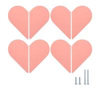 Evionlin Quattro paia di cassetti colorati a forma di cuore in lega di alluminio rosa per bambini tirano le maniglie divertenti e funzionali del gabinetto