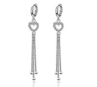 Evita l'allergia Orecchini Pendenti Lunghi con Sigillo 925 per Le Donne Elegante Regalo di Gioielli di Fidanzamento con Cuore d'Amore con Nappa Durability