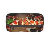 Evius Astuccio con pietre su tutto il terreno, grazioso astuccio per matite con scomparti con cerniera, astuccio estetico, forniture per ufficio, organizer per oggetti di uso quotidiano., Pesce di