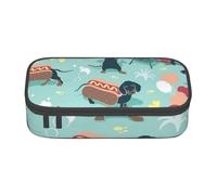 Evius Astuccio per matite con hot dog e limonata, grazioso astuccio con scomparti con cerniera, astuccio estetico, forniture per ufficio, organizer per oggetti di uso quotidiano., Hot Dogs e limonata,