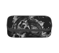 Evius Deer by The River - Astuccio carino con scomparti con cerniera, astuccio estetico per articoli da ufficio, organizer per oggetti di uso quotidiano., Musica Black Smoke, Taglia unica, Organizer