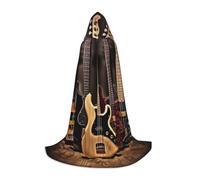 EVIUS Halloween Piano Lunghezza Con Cappuccio Capo Chitarra Basso Musica Strumenti Musicali Stampa Con Cappuccio Mantello Per Adolescenti