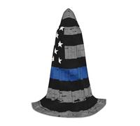 EVIUS Halloween Piano Lunghezza Con Cappuccio Mantello Americano Sottile Linea Blu Bandiera Stampa Con Cappuccio Mantello Per Adolescenti