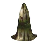 EVIUS Halloween Piano Lunghezza Con Cappuccio Mantello Deer By The River Stampa Con Cappuccio Mantello Per Adolescenti