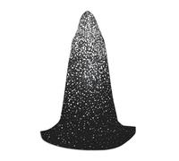 EVIUS Mantello con cappuccio per Halloween lungo fino al pavimento, con stampa glitter argento lucido per adolescenti