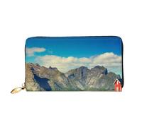 EVIUS Portafoglio unisex con scritta "Island in the Middle of The Sea", portafoglio per carte di credito, portafoglio da viaggio personalizzato, elegante con cerniera in metallo, portamonete in pelle