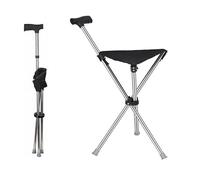 EVIYI Sgabello pieghevole con base a bastone, bastone pieghevole con seduta, materiale leggero adatto per viaggi, anziani