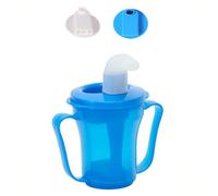 EVIYI - Tazza anti-soffocamento con flusso regolato, previene il soffocamento e la disfagia regolando la tazza per deglutizione e disturbi dei dispositivi di assistenza (blu-B)