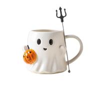 EVIYI Tazza da caffè in ceramica con volto di fantasma, 600 ml (A)