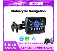 EVKEY schermo di visualizzazione di navigazione per moto portatile da 5.0 pollici CarPlay moto Wireless Android Auto Monitor impermeabile