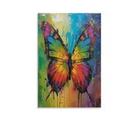 EVMILA Blue Farfalla Ampio Soggiorno Moderno Dipinti Su Tela Camera Poster Da Parete Torre Del Bagno Stampe Cucina Sala Da Pranzo Decorazione Murale 20x30inch(50x75cm)