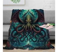 EVMILA Cthulhu Stampa 3D Coperta Tiro Coperta Da Viaggio Leggera Per Tutte Le Stagioni Peluche Microfibra Per Divano Letto E Divano Per Adulti E 60x80inch(150x200cm)