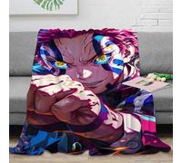 EVMILA Demon Slayer Coperta Tiro Bambini Stampa 3D Uccisore di demoni Peluche Coperta Da Viaggio Leggera Microfibra Morbida E Accogliente Per Divano Letto E Divano Per Adulti 60x80inch(150x200cm)