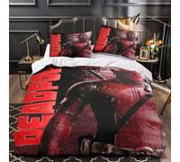 EVMILA Piscina morta Deadpool 3D Stampa Digitale 3 Pezzi Copripiumino Set Copripiumino E Federe Con Cerniera Set Di Biancheria Da Letto Microfibra Morbido Per Bambini Single(140x200cm)