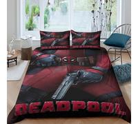EVMILA Piscina morta Deadpool Copripiumino 3 Pezzi 3D Stampa Digitale Set Copripiumino Con Cerniera Set Di Biancheria Da Letto Microfibra Morbido E Federe Per Bambini King(220x240cm)
