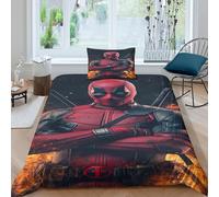 EVMILA Piscina morta Deadpool Set Copripiumino 3D Stampa Digitale 2 Pezzi Copripiumino Set Di Biancheria Da Letto Con Cerniera E Federe Microfibra Morbido Per Bambini Single(135x200cm)