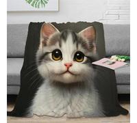 EVMILA Tabby Coperta Tiro Bambini Stampa 3D Peluche Coperta Da Viaggio Leggera Microfibra Morbida E Accogliente Per Divano Letto E Divano Per Adulti E Bambini 50x60inch(127x152cm)