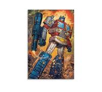 EVMILA Transformers Pittura Ad Olio Su Tela,Quadri Astratti Variopinto Fondo Colorato,Decorazione Della Parete Di Optimus Prime Arte Professionale Di Grandi Dimensioni Per 16x24inch(40x60cm)