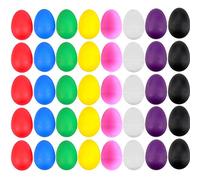 EVNEED - Set di 40 uova in plastica con percussioni musicali, maracas per bambini con 8 colori diversi per giocattoli per bambini, apprendimento musicale, fai da te, pittura, uova di Pasqua