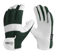 EVO Fitness Guanti da giardinaggio per uomo e donna, resistenti, anti-spina, comodi, traspiranti, protettivi in pelle con presa forte (Breve verde, S)