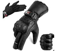 EVO Fitness Guanti Moto Con Guanti Termici Interni Invernali Thinsulate 3M Hipora Guscio In Fibra Di Carbonio Knuckle Touch Compatibile Antivento Impermeabile Scooter Per Tutte Le Stagioni (Nero, L)